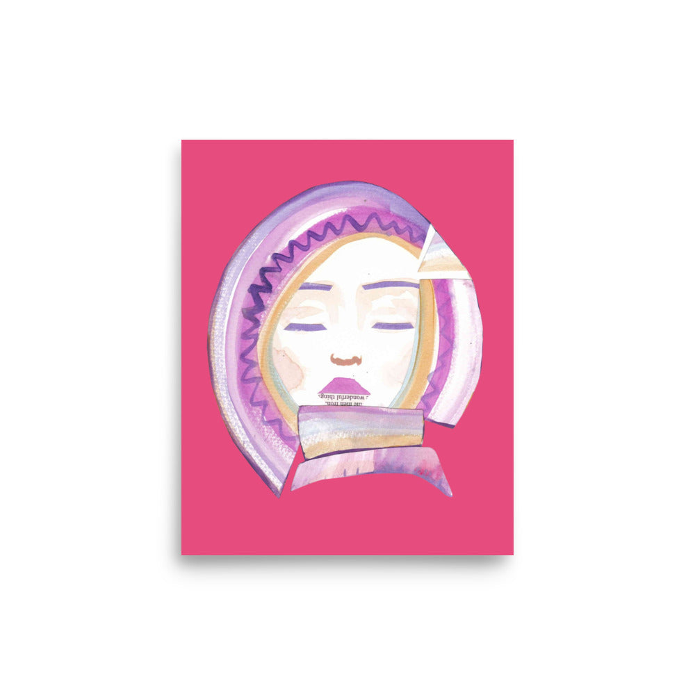 Pink Maximalist Wall Art | Abstract Portrait Collage Print | Bold Feminine Home Decor | Mixed Media Art Gift | Boho Wall Decor