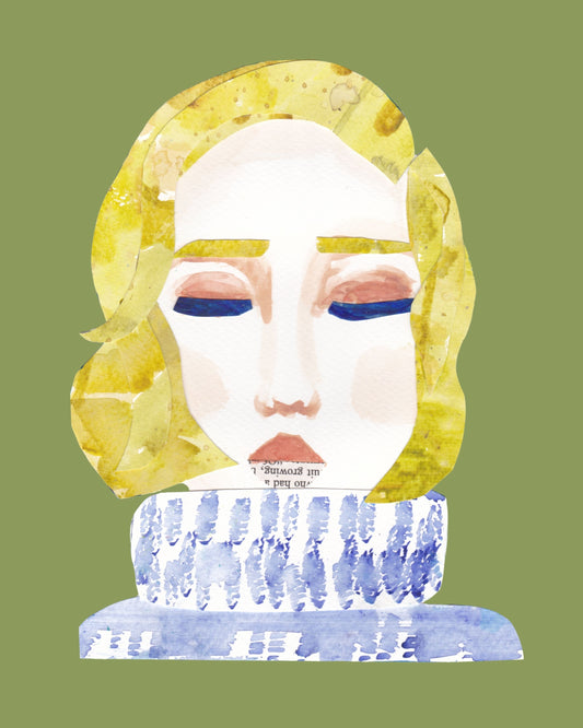 Inspirational Wall Art for Women | Mixed Media Portrait Print | Growth Mindset Decor | Collage Art | Therapy Office Wall Decor