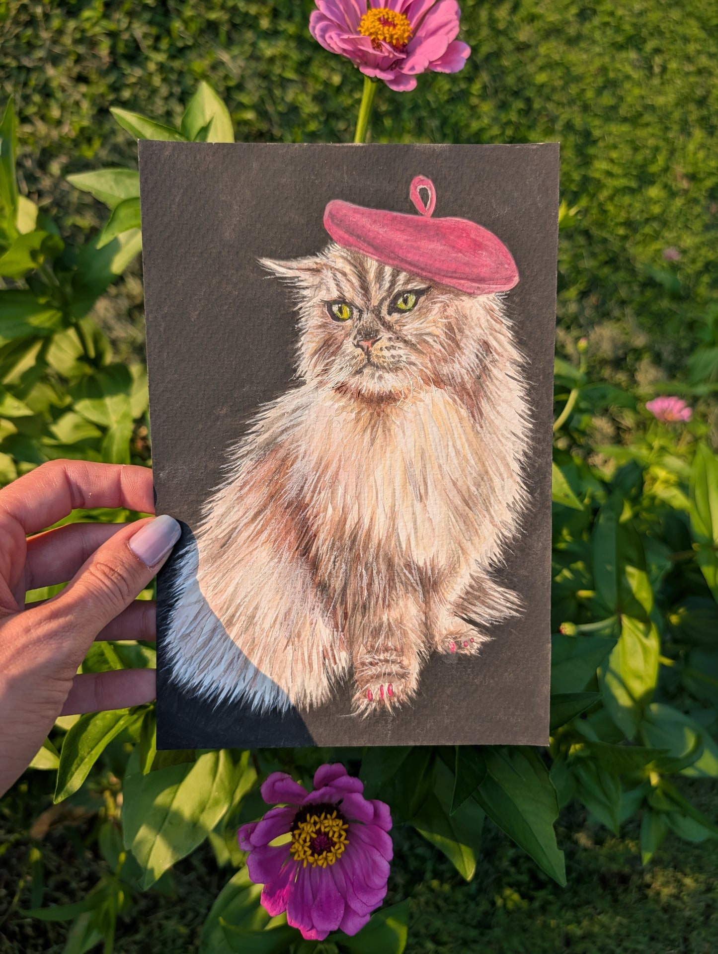 Clive — Original Mixed Media Cat Portrait 6x9
