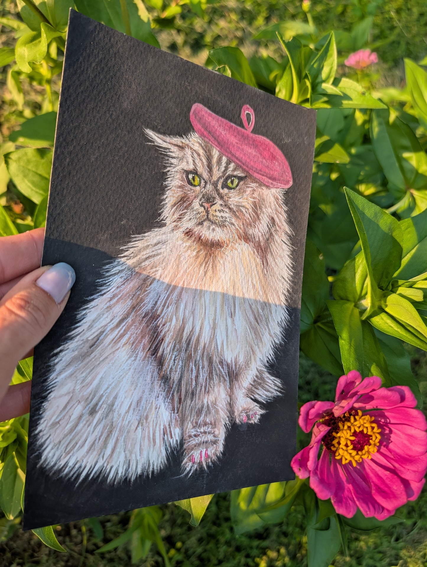 Clive — Original Mixed Media Cat Portrait 6x9