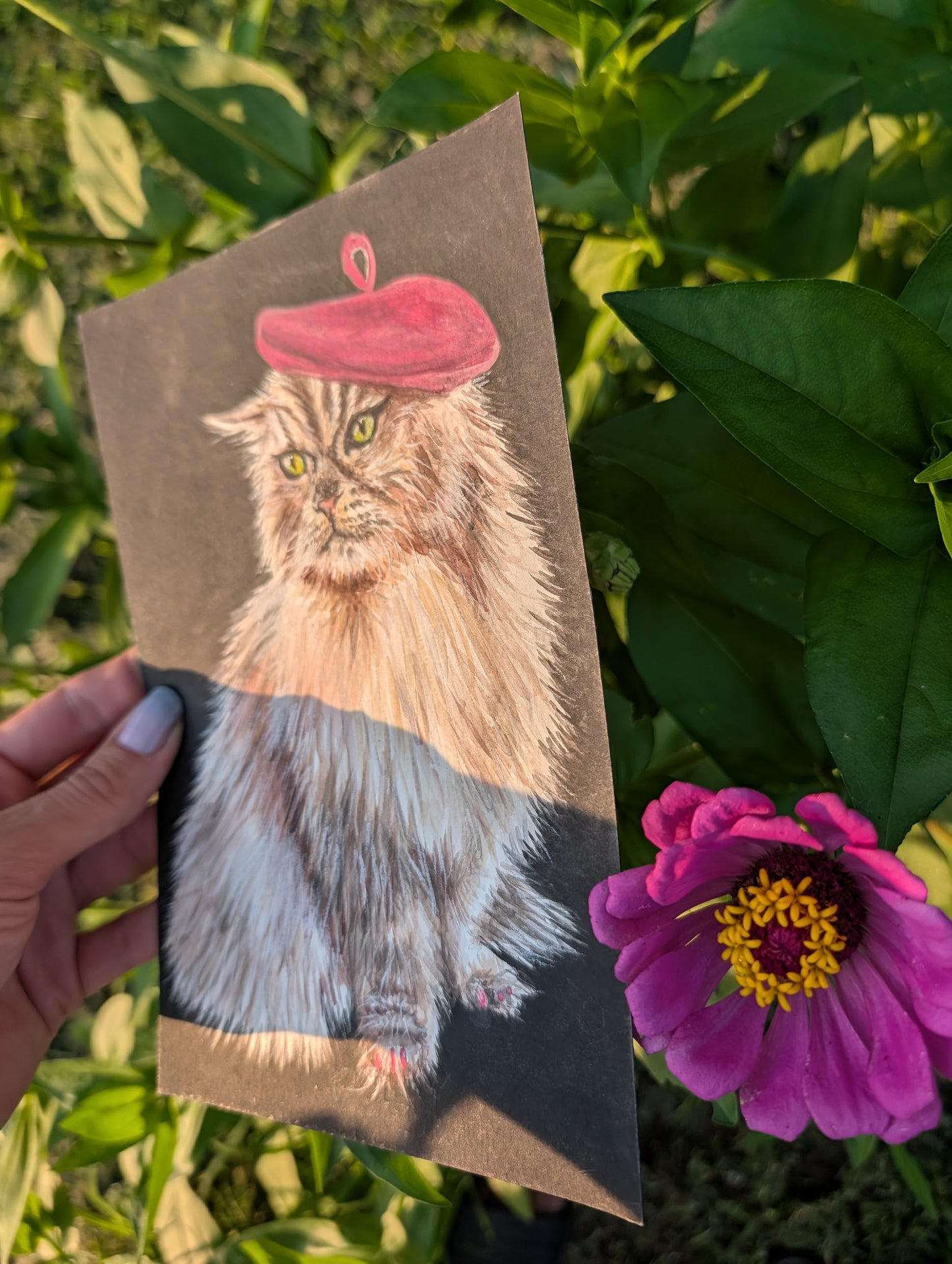 Clive — Original Mixed Media Cat Portrait 6x9